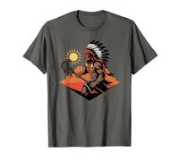 Native American Indian Lacrosse Vintage Lax Heritage Maglietta