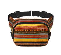 Native American Pattern Print Square Double Layer bag Waist Bag Trendy Pack Travel Bag con Bel Regolabile, nero, Taglia unica
