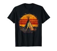 Native American Pride Tipi Tent Indian Tribe Canyon Opera d'arte Maglietta