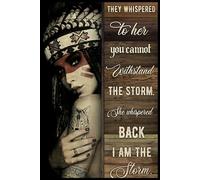 Native american she whispered back i am the storm Notebook: 110 lined pages, 6” x 9” size, finished with a glossy cover - perfect for everyday note-taking.