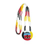 Native American Style Layered Beaded Necklace- Ukrainian beaded Necklace Native Handmade Seed Bead Necklace,Tribal ethnic beaded necklace (Tee pee Under the star (2.5 Inch Without Earrings))