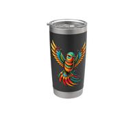 Native American Thunderbird Indigeno Tribale Uccello Art Bicchiere termico in acciaio inox doppia parete