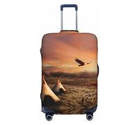 Native American Tribes - Copertura elastica per bagagli da viaggio, adatta per bagagli da 45,7 a 81,7 cm, Nero , XL