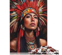 Native American Woman Portrait Jigsaw Puzzle Impossibili 1000Pcs Decorazione Per La Casa. Rilassamento E Intelligence Per Adulti E Ragazzi Da 14 Anni 1000pcs (75x50cm)