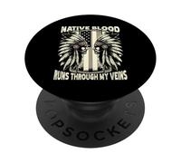 Native Blood Runs Through My Veins PopSockets PopGrip Adesivo