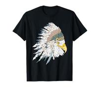 Native Eagle Copricapo Spirit Animal Vintage Arte Tribale Maglietta
