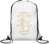 Native Pride with Blood and Soul Never Forget to Remember - Sacca da palestra casual, con coulisse, colore bianco