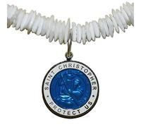 Native Treasure San Cristoforo, collana da surfista con conchiglie Puka bianche, Guscio
