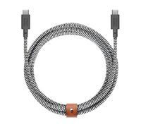 Native Union Belt Cable XL Type-C 100W - Cavo di Ricarica USB-C a USB-C 10ft / 3m Ultra-Robusto con Fascia per Cavo - iPhone 16, MacBook Pro 14"/16" M4, Air 13"/15" M3, Surface Go 3 (Zebrato)