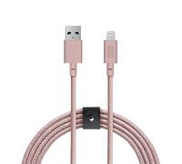 Native Union BELT XL Cavo - Cavo di Caricamento Ultra-Resistente Rinforzato da 3 Metres (Certificato MFi) Lightning a USB con Cinghia in Pelle (Rose)