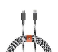 Native Union Cavo Belt da USB-C a Lightning - Cavo Rinforzato Ultra Resistente da 3 Metri, Compatible con iPhone/iPad (Zebra)
