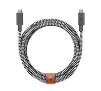 Native Union Cavo Belt Tipo C PRO USB-C a USB-C 2,4m Cavo di Ricarica Ultra-Rinforzato per iPhone 16, 16 Pro Max, MacBook Pro 14"/16" M2, Air 15" M2, iPad Pro (Zebra)