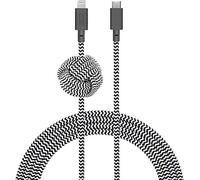 Native Union Cavo Night - 10 Piedi Rinforzato Ultra Resistente da C a Lightning [Certificato MFi] con Nodo Che Funge da contrappeso Compatible con iPhone 14, iPhone 13 e precedenti (Zebra)