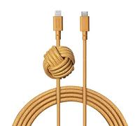 Native Union Cavo Night - 10 Piedi Rinforzato Ultra Resistente da C a Lightning [Certificato MFi] con Nodo Che Funge da contrappeso Compatible con iPhone 14, iPhone 13 e precedenti (Kraft)