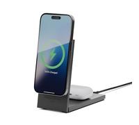 Native Union Rise 2-in-1 Caricatore wireless magnetico - Certificato Qi2 e compatibile con MagSafe - Stand di ricarica pieghevole 15W per iPhone 16/15/14/13 con pad per AirPods Pro(Nero)