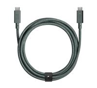 Native Union Type-C Belt Cable Pro - Cavo di ricarica ultrarobusto USB-C a USB-C da 8 piedi con cinturino in pelle compatibile con iPhone 16, 16 Pro Max,MacBook Pro 14"/16"M2, Air 15"M2(Verde Ardesia)