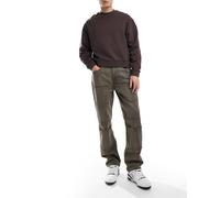 Native Youth - Jeans dritti vestibilità comoda con tasche applicate lavaggio acido marrone 30