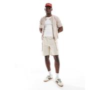 Native Youth - Pantaloncini cargo oversize in lino color crema-Bianco 30