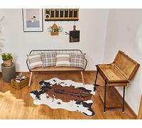 NativeSkins Tappeto in Finta Pelle di Vacchetta (140 cm x 160 cm) - Stampa Mucca per Decorazione Bohémien Occidentale - Sintetico Non Testato Sugli Animali, Con Retro