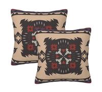 Nativi Americani Aztechi del Sud-Ovest 2 Pezzi Fodere per Cuscini Interessante Copricuscini Elegante Caso Fodere per Giardino Sedia Letto 45X45Cm