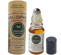 Nativilis Olio di Copaiba Roll-On 10 ml - 100% Puro - Copaifera officinalis - Uso Cosmetico Topico - Testato GC/MS - Formato da Viaggio - Naturalmente Ricco di Beta-Cariofillene