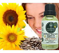 Nativilis Olio vettore di semi di girasole biologico (Helianthus annuus) Omega 6 Capelli, Viso e Pelle - Pressato a freddo naturale - Non comedogenico - Copaiba