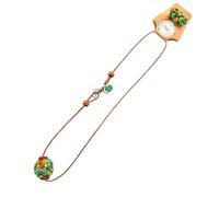 Nativilis - Set di gioielli fatti a mano all'uncinetto, collana lunga con ciondolo a sfera multicolore + orecchini abbinati, in pizzo di cotone, leggero, accessorio ecologico (#102)