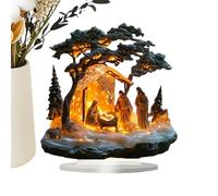 Natività Figurina - Decorazioni acriliche Statue desktop | Figure squisite classiche con la scena di nascita di Gesù per il tavolo di Natale | Ornamento delle vacanze - arredamento per scrivania