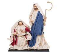 Natività Giuseppe Maria e Gesù Bambino H33 cm in Resina