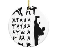 Natività Sagome Di Arti Marziali Ornamenti Di Natale Albero Ceramica Rotondo Albero Di Natale Appeso Regali Decora Christian