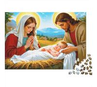 Natività Scena Jesus Mary Puzzles 1000 Pezzi In carta Premium,Un Puzzles Per Gioco Familiare Divertente E Impegnativo,Ideale Per Puzzle Da Incorniciare,Per Rilassarsi,Stimolare La Creatività E Re