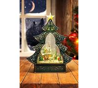 Natività, scena natale, globo, albero con acqua vorticosa, musica scintillante e luci per Natale decorazioni per la casa regali