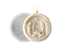 Natività stampo - Jesus Born Fundant Stampo, Craft in silicone rotondo 3D | Stampo di Natale a rilascio facile con design dettagliato, per scene di natività per, sapone, cera, cioccola