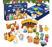 Nativity Calendar Advent - Jesus Story Christmas Countdown Decorations | 2025 Advent Nativity Toys For Kids Bedroom Living Room Classroom Office Church Shelf Desk Entryway Window