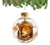 Nativity Christmas Ornaments - Sturdy Hanging Christmas Decorations ¦ Tree Decorations with Lightweight, Abs Material Holiday Decor with Intricate Design, Nativity Decor, Faith Decoration for Home