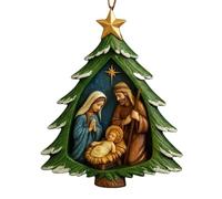 Nativity Christmas Tree Ornament, Holy Family Scene Pendant, Religious Christian Christmas Decoration with Elegant Detail, Faith-Inspired Ornament for Home Tree Wreath Mantel Garden Holiday Display