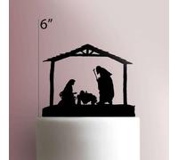 Nativity, decorazione per torta in acrilico, larghezza 12,7 cm, colore: nero