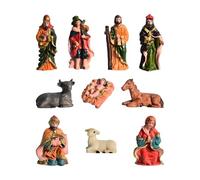 Nativity Figures Set, Miniature Religious Figurines, 8.66in Hand Craft Resin, Detailed Craftsmanship, Elegant Seasonal Decoration for Christmas Decor, Home, Shelf, Windowsill, Desk, Mantel, Table