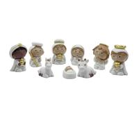 Nativity Figurines Small - Christmas Miniature Resin Desktop Decoration,Religious Desktop Statue,for Home Office Living Room Bedroom Fireplace Mantle Bookcase Bookshelf Window Sill Church Groups