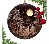 Nativity Ornaments - Acrylic 8cm 12g 2D Design | Christian Christmas Decor, Nativity Tree Ornaments | Lightweight Religious Hanging Decoration For Easter Window Party Winter Holiday Home Car Backpack