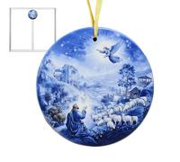 Nativity Ornaments, Religious Christmas Tree Decorations With 2D Acrylic Holiday Design Long Tail, Hangable Christmas Pendant Main Feature, Seasonal Home Decor Category Usage For Mantel Shelf Indoor