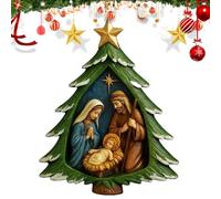 Nativity Scene Christmas Tree Ornaments | Christmas Tree Crafts Decor | Holy Family Scene Christian Pendant For Believers Home Wall Mantle Wreaths Garden Yard Outdoor Car Parties Festive Holiday