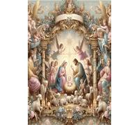 Nativity Scene in Rococo Style Journal: Inspired by French Christmas Folk Art Capturing the Grace of the Holy Season