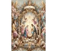 Nativity Scene in Rococo Style Journal: Inspired by French Christmas Folk Art Capturing the Grace of the Holy Season