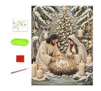 Nativity Scene Pearl Art Painting Kits, DIY Jesus Pearl Diamond Art Kit