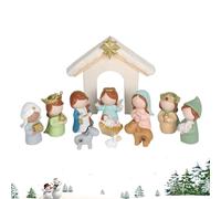 Nativity Scene,Resin Holy Family, Small Nativity Set Christmas Decor | for Indoor Desk Table Shelf Mantel Home Decor Office Farmhouse Holiday