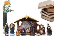 Nativity Set 12 Pieces | Resin Holy Family Table Ornaments - Decorative Collectibles Accessories, Sculptures Ornament Statue For Christian Families Home Church Table Fireplace Holiday Season Christmas
