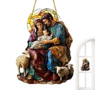 Nativity Sun Catchers for Kids - Acrylic Hangable Stained Sun Catcher, Nativity Sun Catchers for Window | Wall Art, Hangable Ornament for Window Home Kitchen Living Room Decor