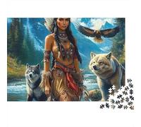 Nativo della Foresta Puzzle 1000 Pezzi Branco di Lupi Puzzle per Adulti Relax Puzzle per Famiglia 38x26cm/1000pcs