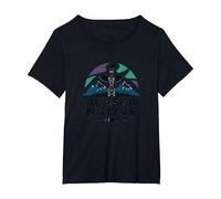 Nativo dell'Alaska: Patrimonio faunistico delle Totem Spirit Mountains Maglietta, Donna Plus-Size, Nero, 1X